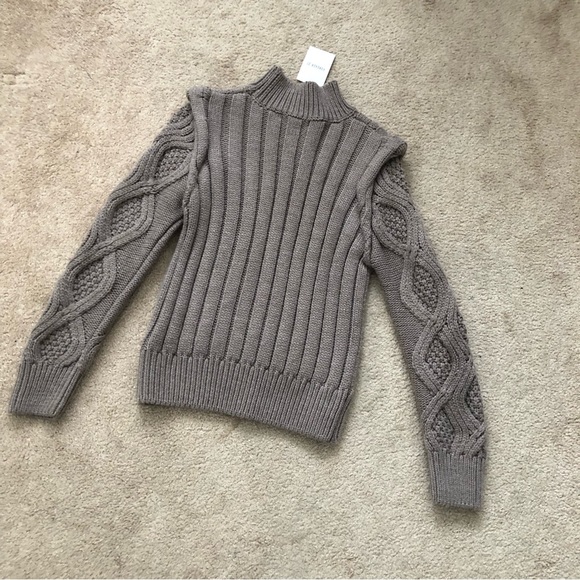 Gray Knit High Neck Sweater - Picture 5 of 6